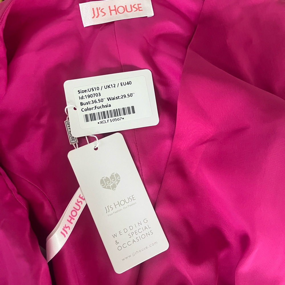 JJs House Fuchsia Asymmetrical Wrap Dress - Picture 6 of 6